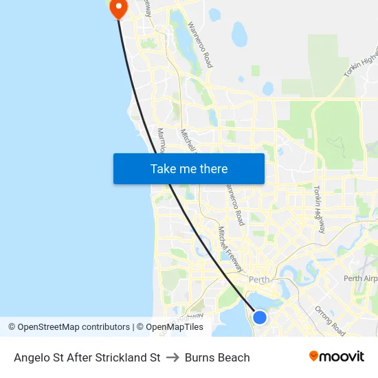Angelo St After Strickland St to Burns Beach map