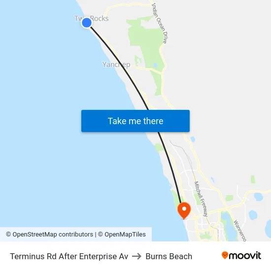 Terminus Rd After Enterprise Av to Burns Beach map