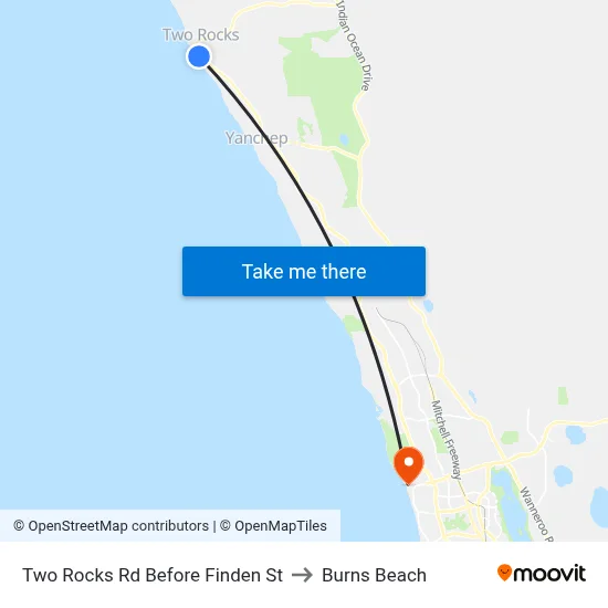Two Rocks Rd Before Finden St to Burns Beach map