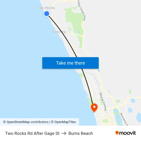 Two Rocks Rd After Gage St to Burns Beach map