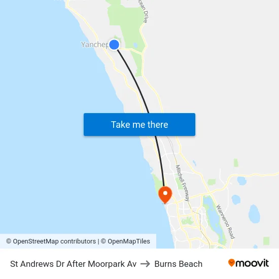 St Andrews Dr After Moorpark Av to Burns Beach map