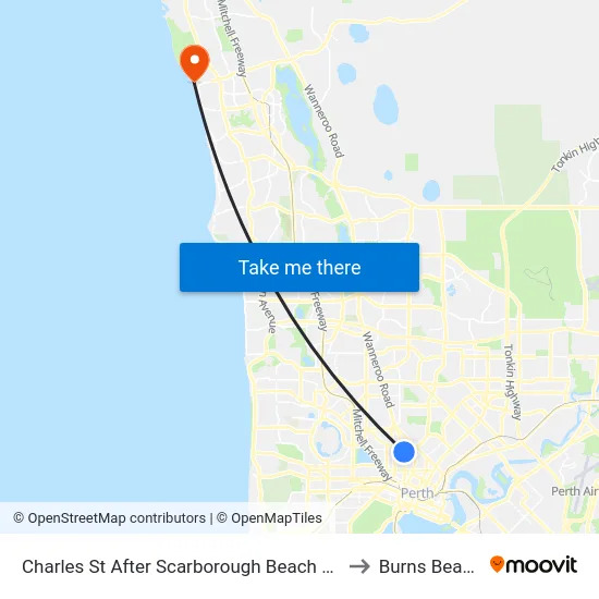 Charles St After Scarborough Beach Rd to Burns Beach map