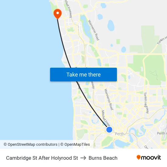 Cambridge St After Holyrood St to Burns Beach map