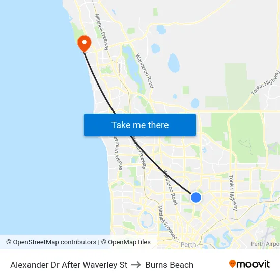 Alexander Dr After Waverley St to Burns Beach map