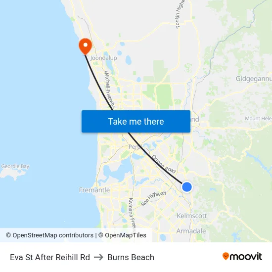 Eva St After Reihill Rd to Burns Beach map