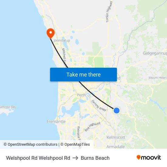 Welshpool Rd Welshpool Rd to Burns Beach map