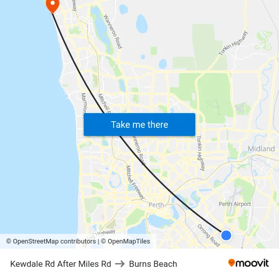 Kewdale Rd After Miles Rd to Burns Beach map