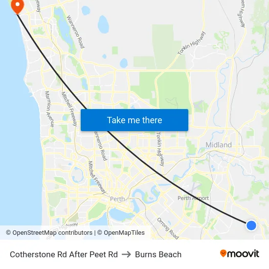 Cotherstone Rd After Peet Rd to Burns Beach map