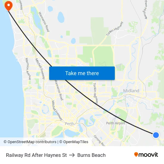 Railway Rd After Haynes St to Burns Beach map