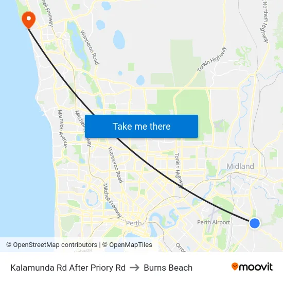 Kalamunda Rd After Priory Rd to Burns Beach map
