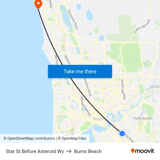 Star St Before Asteroid Wy to Burns Beach map