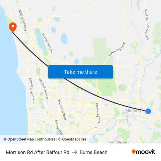 Morrison Rd After Balfour Rd to Burns Beach map