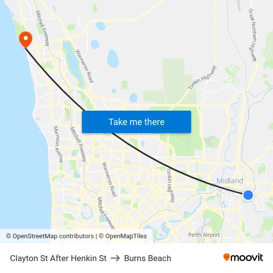 Clayton St After Henkin St to Burns Beach map