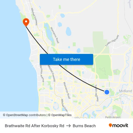 Brathwaite Rd After Korbosky Rd to Burns Beach map