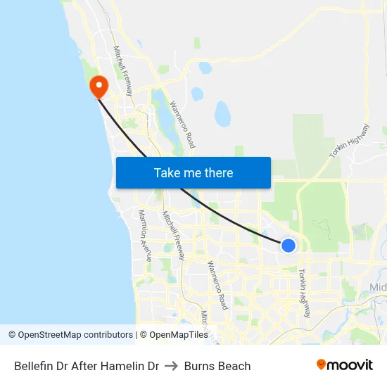 Bellefin Dr After Hamelin Dr to Burns Beach map