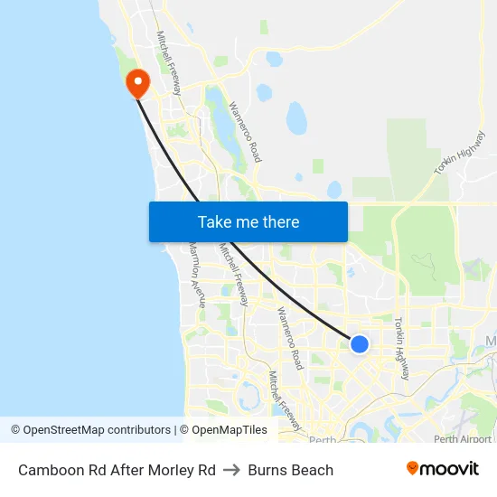 Camboon Rd After Morley Rd to Burns Beach map