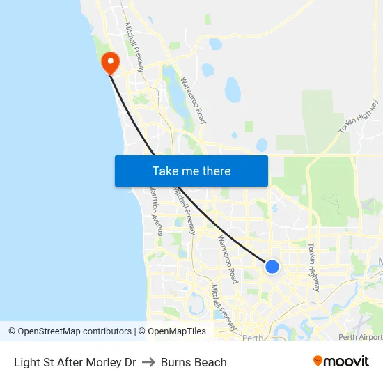 Light St After Morley Dr to Burns Beach map