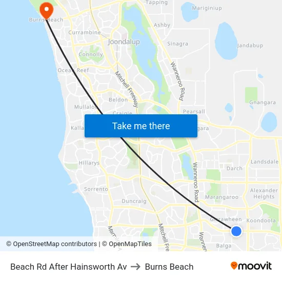 Beach Rd After Hainsworth Av to Burns Beach map