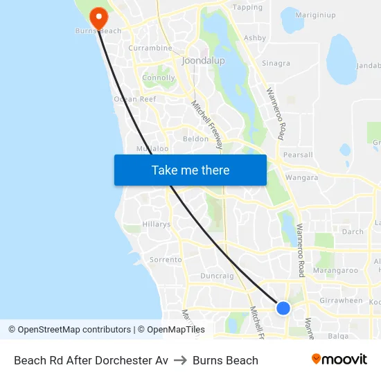 Beach Rd After Dorchester Av to Burns Beach map