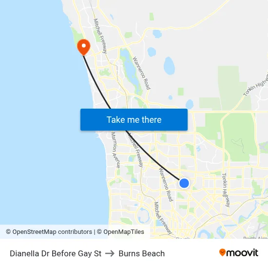 Dianella Dr Before Gay St to Burns Beach map