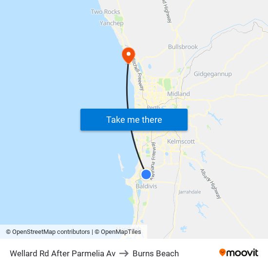 Wellard Rd After Parmelia Av to Burns Beach map