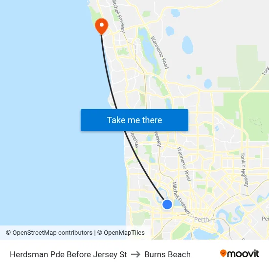 Herdsman Pde Before Jersey St to Burns Beach map