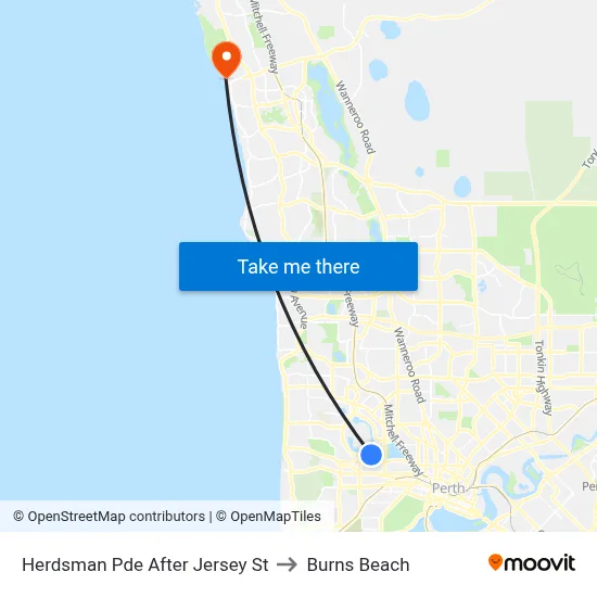 Herdsman Pde After Jersey St to Burns Beach map