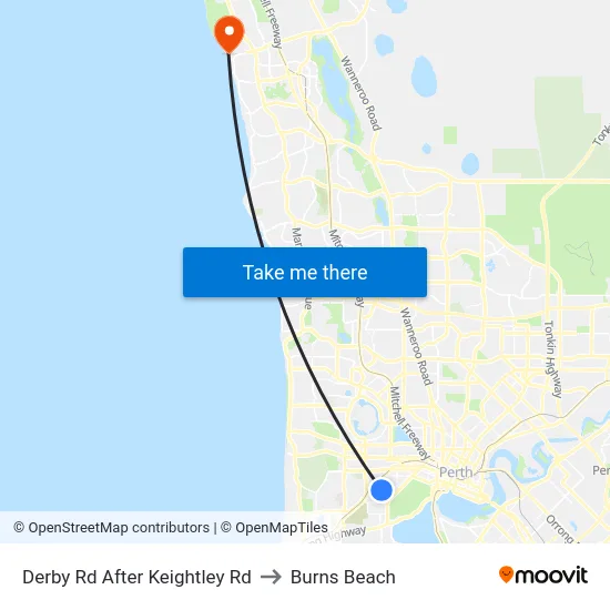 Derby Rd After Keightley Rd to Burns Beach map