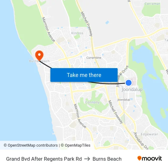 Grand Bvd After Regents Park Rd to Burns Beach map