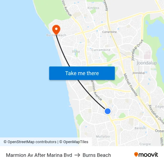 Marmion Av After Marina Bvd to Burns Beach map