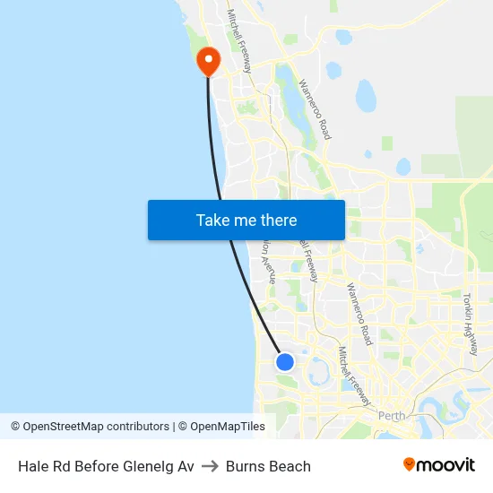 Hale Rd Before Glenelg Av to Burns Beach map