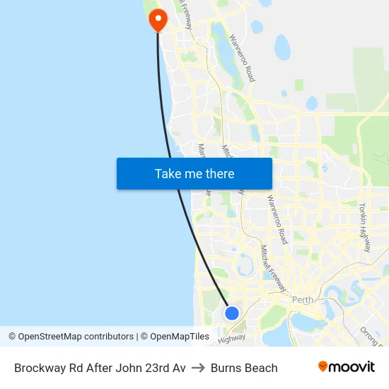 Brockway Rd After John 23rd Av to Burns Beach map