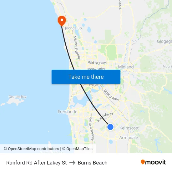 Ranford Rd After Lakey St to Burns Beach map