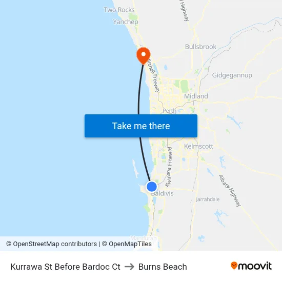Kurrawa St Before Bardoc Ct to Burns Beach map