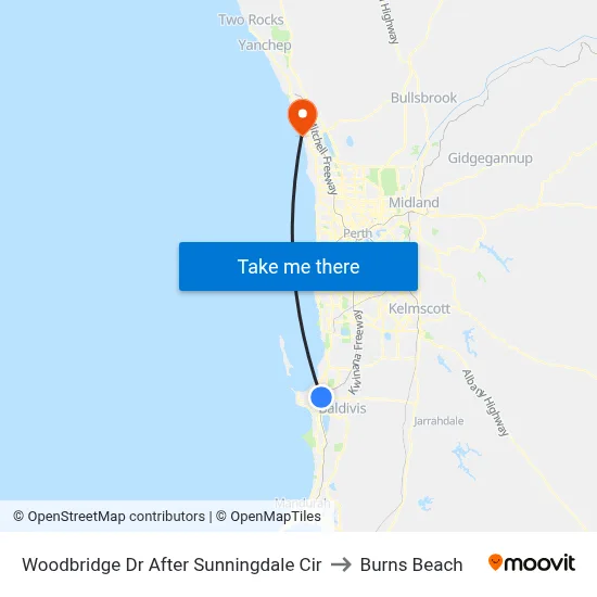 Woodbridge Dr After Sunningdale Cir to Burns Beach map