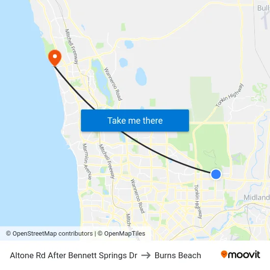 Altone Rd After Bennett Springs Dr to Burns Beach map