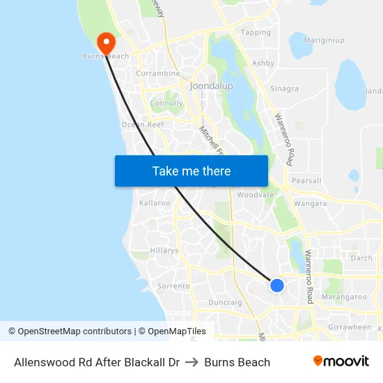Allenswood Rd After Blackall Dr to Burns Beach map