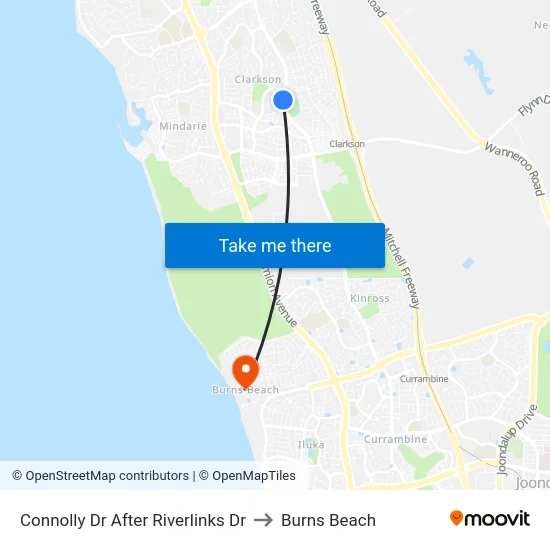 Connolly Dr After Riverlinks Dr to Burns Beach map