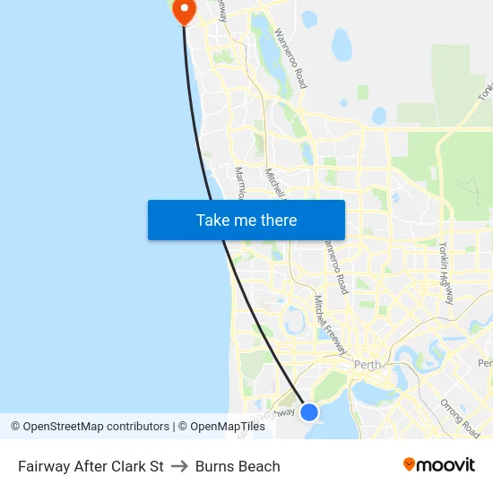 Fairway   After Clark St to Burns Beach map