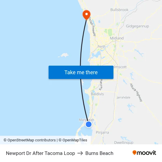 Newport Dr After Tacoma Loop to Burns Beach map