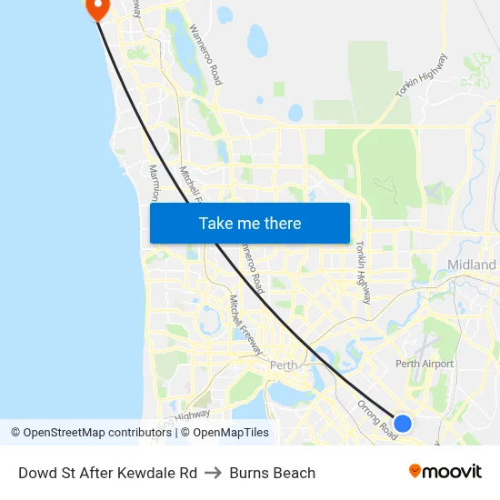 Dowd St After Kewdale Rd to Burns Beach map