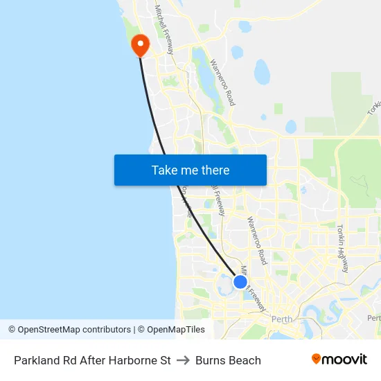Parkland Rd After Harborne St to Burns Beach map