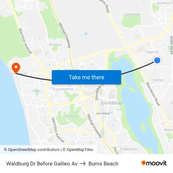 Waldburg Dr Before Galileo Av to Burns Beach map