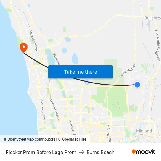 Flecker Prom Before Lago Prom to Burns Beach map