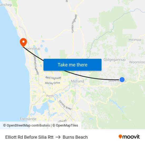 Elliott Rd Before Silia Rtt to Burns Beach map