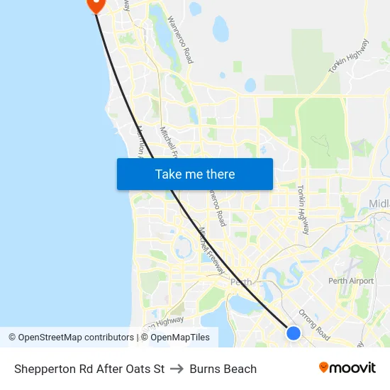 Shepperton Rd After Oats St to Burns Beach map