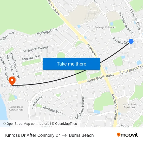 Kinross Dr After Connolly Dr to Burns Beach map