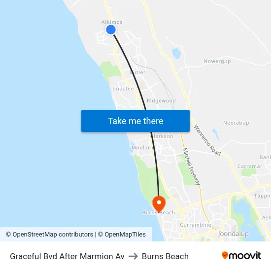 Graceful Bvd After Marmion Av to Burns Beach map