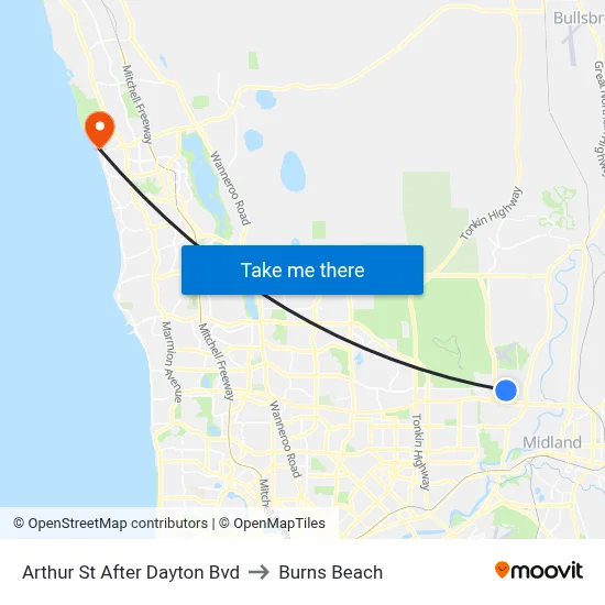 Arthur St After Dayton Bvd to Burns Beach map