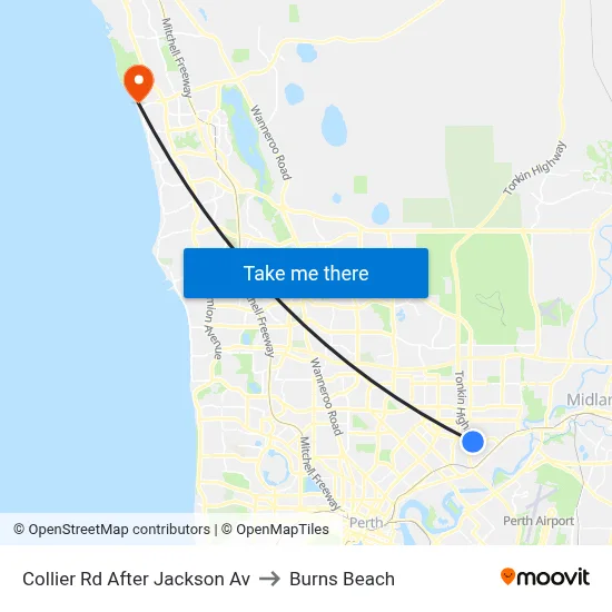 Collier Rd After Jackson Av to Burns Beach map
